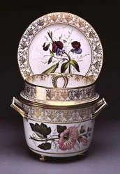 Seau à glace de service du château de Gosford avec couvercle et doublure, Swansea, vers 1815-17